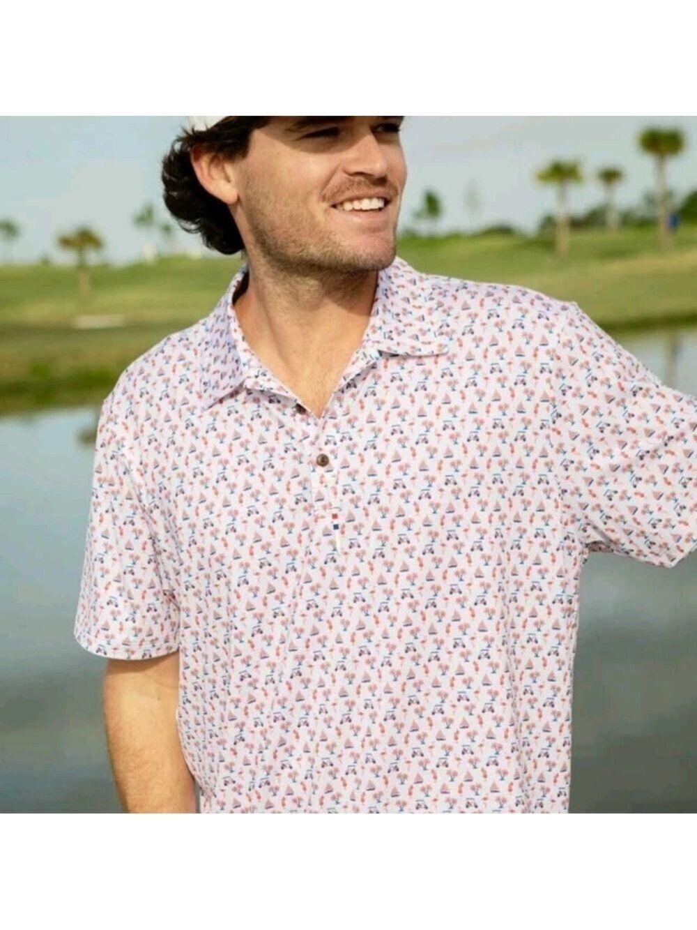 NWT KENNY FLOWERS WHO'S YOUR CADDY MOISTURE WICKING TROPICAL GOLF SHIRT XXXL